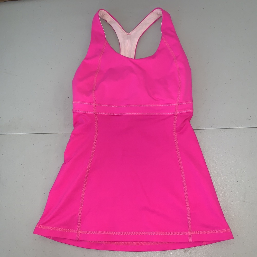 Womens LULULEMON Racerback Workout‎ Tank Top Size 2 Pink Running